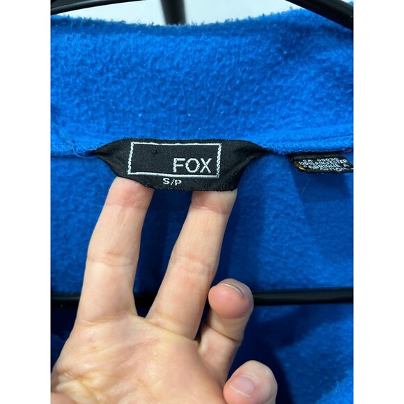 Fox Royal Blue Fleece Pullover Quarter Zip Collar Size S - Picture 5 of 9